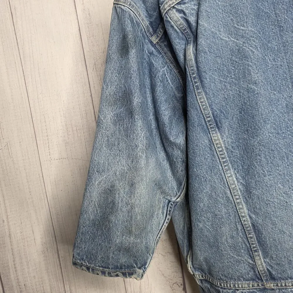 Vintage Levi's 932 Long Denim Chore Jacket Corduroy Collar USA - Picture 6 of 8